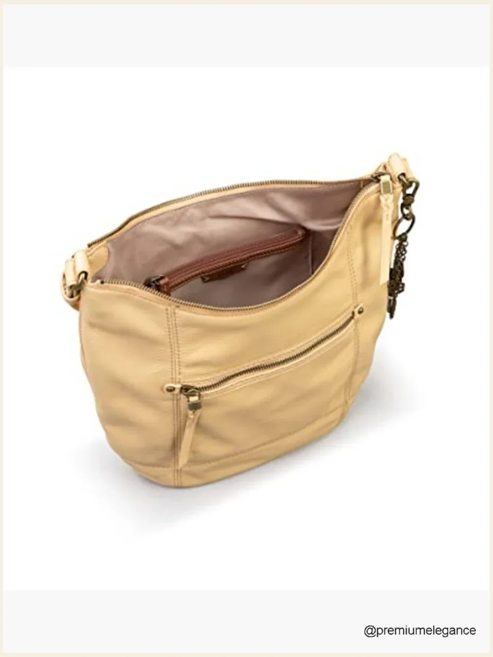 Large Leather Hobo Bag with Zipper Pocket - Everyday Travel Purse